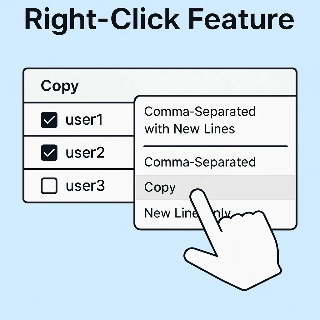 Efficient Data Copying in TLD with Right-Click Feature